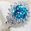 Wholesale Women's Light Luxury Exaggerated Finger Ring Copper Geometric Style Zircon Treatment
