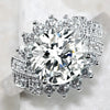 Wholesale Women's Light Luxury Exaggerated Finger Ring Copper Geometric Style Zircon Treatment