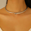 Wholesale Women's Light Luxury Exaggerated Geometric Wave Design Alloy Necklace With Electroplating