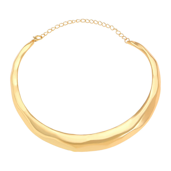 Wholesale Women's Light Luxury Exaggerated Geometric Wave Design Alloy Necklace With Electroplating
