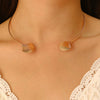 Wholesale Women's Light Luxury Exaggerated Geometric Wave Design Alloy Necklace With Electroplating
