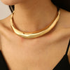 Wholesale Women's Light Luxury Exaggerated Geometric Wave Design Alloy Necklace With Electroplating