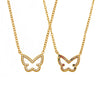 Wholesale Women's Light Luxury Exquisite Stainless Steel Necklace With Colorful Zircon Butterfly Pendant Geometric Pattern Electroplating