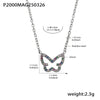 Wholesale Women's Light Luxury Exquisite Stainless Steel Necklace With Colorful Zircon Butterfly Pendant Geometric Pattern Electroplating