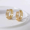 Wholesale Women's Light Luxury Fashion Earrings Copper Inlaid Zircon Geometric Style