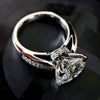 Wholesale Women's Light Luxury Fashion Fourclaw Flower Bud Simulation Diamond Ring Copper Zircon Geometric