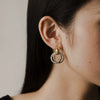 Wholesale Women's Light Luxury Fashion High End All Match Circle Pendant Earrings In Geometric Style Made Of Copper And 925 Silver With Split Plating