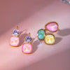Wholesale Women's Light Luxury Fashion Stainless Steel Geometric Rhinestone Earrings Jewelry With Electroplating