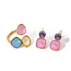Wholesale Women's Light Luxury Fashion Stainless Steel Geometric Rhinestone Earrings Jewelry With Electroplating
