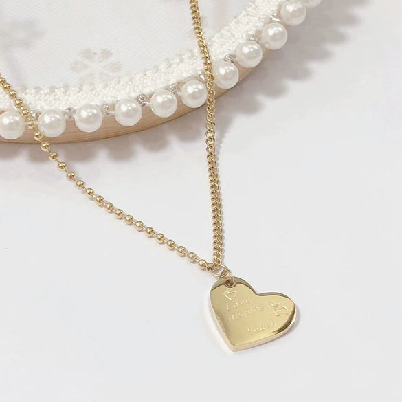 Wholesale Women's Light Luxury Fashion Versatile Titanium Steel Necklace With Geometric Pattern And Polish Finish