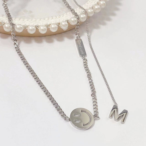 Wholesale Women's Light Luxury Fashion Versatile Titanium Steel Necklace With Geometric Pattern And Polish Finish