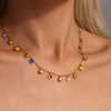 Wholesale Women's Light Luxury Ferris Wheel Enamel Glaze Tassel Stainless Steel Gold Plated Necklace And Bracelet Jewelry