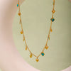 Wholesale Women's Light Luxury Ferris Wheel Enamel Glaze Tassel Stainless Steel Gold Plated Necklace And Bracelet Jewelry