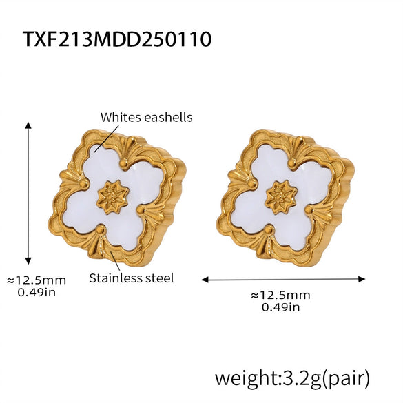 Wholesale Women's Light Luxury Ferris Wheel Fourleaf Clover Flower Titanium Steel 18K Gold Plated Bracelet