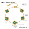 Wholesale Women's Light Luxury Ferris Wheel Fourleaf Clover Flower Titanium Steel 18K Gold Plated Bracelet