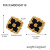 Wholesale Women's Light Luxury Ferris Wheel Fourleaf Clover Flower Titanium Steel 18K Gold Plated Bracelet