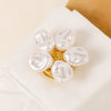 Wholesale Women's Light Luxury Floral Copper Shirt Cufflinks And Collar Buttons Set With Pearls