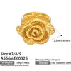Wholesale Women's Light Luxury Floralshaped Stainless Steel Electroplated Open Ring Set