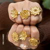 Wholesale Women's Light Luxury Floralshaped Stainless Steel Electroplated Open Ring Set