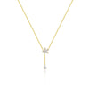 Wholesale Women's Light Luxury Flower Petal Zirconium 925 Sterling Silver Cross Chain Necklace