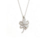 Wholesale Women's Light Luxury Flower Shaped Titanium Steel Necklace With Copper Inlaid Zircon Pendant And Oshaped Chain