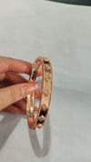 Wholesale Women's Light Luxury Four Leaf Clover Flower Tube Bracelet Copper 18K Rose Gold Plated