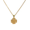 Wholesale Women's Light Luxury Four Leaf Clover Titanium Steel Necklace With Zircon Oshaped Chain And Delicate Floral Design