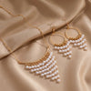 Wholesale Women's Light Luxury Geometric Alloy Pearl Tassel Pendant Necklace And Earring Set With Electroplating