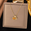 Wholesale Women's Light Luxury Geometric And Heart Shape Copper Electroplated Ochain Star Necklace Accessories