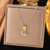 Wholesale Women's Light Luxury Geometric And Heart Shape Copper Electroplated Ochain Star Necklace Accessories