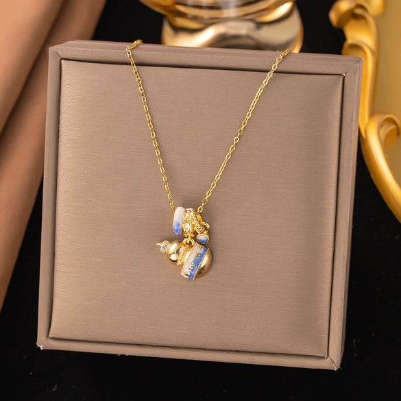 Wholesale Women's Light Luxury Geometric And Heart Shape Copper Electroplated Ochain Star Necklace Accessories