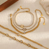 Wholesale Women's Light Luxury Geometric And Heart Shape Stainless Steel Vacuum Plated Bracelet