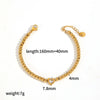 Wholesale Women's Light Luxury Geometric And Heart Shape Stainless Steel Vacuum Plated Bracelet