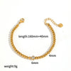 Wholesale Women's Light Luxury Geometric And Heart Shape Stainless Steel Vacuum Plated Bracelet