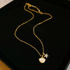 Wholesale Women's Light Luxury Geometric Animal Copper Alloy Real Gold Electroplated Fritillary Butterfly Pearl Necklace