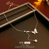 Wholesale Women's Light Luxury Geometric Animal Copper Alloy Real Gold Electroplated Fritillary Butterfly Pearl Necklace
