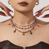 Wholesale Women's Light Luxury Geometric Beaded And Stainless Steel Inlaid Pearl Handmade Choker Necklace Set