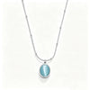 Wholesale Women's Light Luxury Geometric Cat's Eye Stone Titanium Steel Necklace With Zirconia Design And 18K Vacuum Electroplating