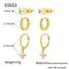 Wholesale Women's Light Luxury Geometric Copper Earrings Inlaid Zircon With Electroplating