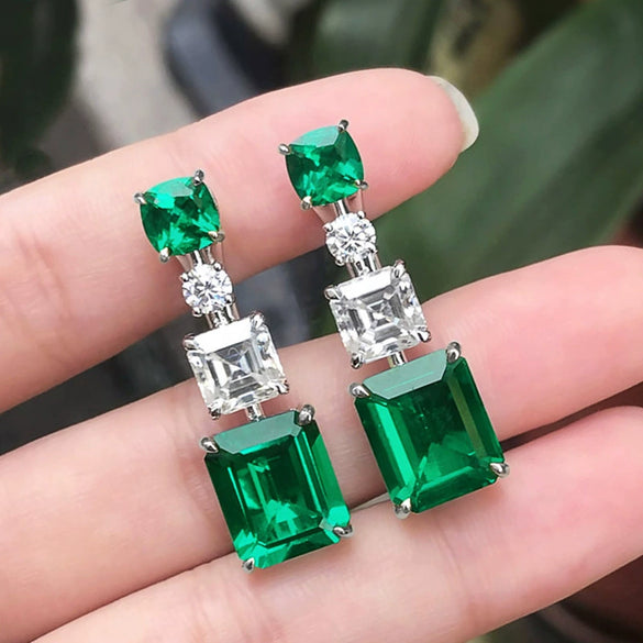 Wholesale Women's Light Luxury Geometric Copper Earrings Set With Zirconia