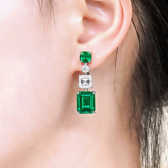 Wholesale Women's Light Luxury Geometric Copper Earrings Set With Zirconia