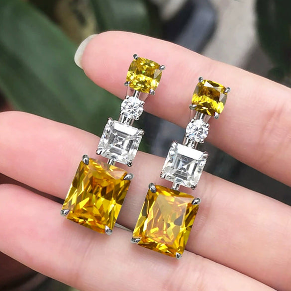 Wholesale Women's Light Luxury Geometric Copper Earrings Set With Zirconia