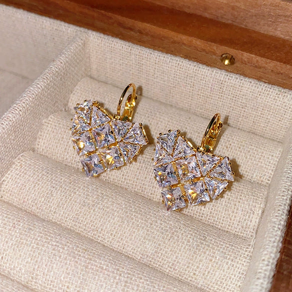 Wholesale Women's Light Luxury Geometric Copper Electroplated Earrings