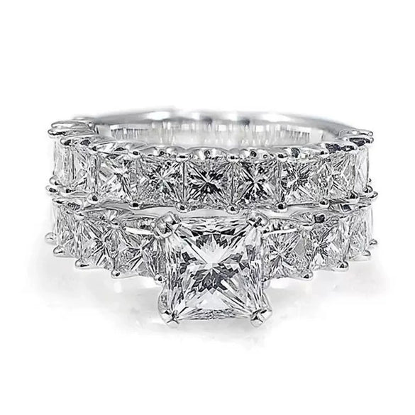 Wholesale Women's Light Luxury Geometric Copper Inlaid Zircon Bracelet And Ring Set