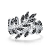 Wholesale Women's Light Luxury Geometric Copper Leaf Plant Ring With Zirconia Design