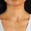 Wholesale Women's Light Luxury Geometric Copper Necklace With Microinlaid Zircon And Mixed Gemstone Setting