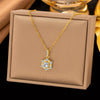 Wholesale Women's Light Luxury Geometric Copper Pendant Necklace With 18K Real Gold Plating And Flash O Chain