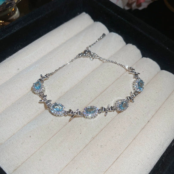 Wholesale Women's Light Luxury Geometric Copper Plastic Zircon Bracelet