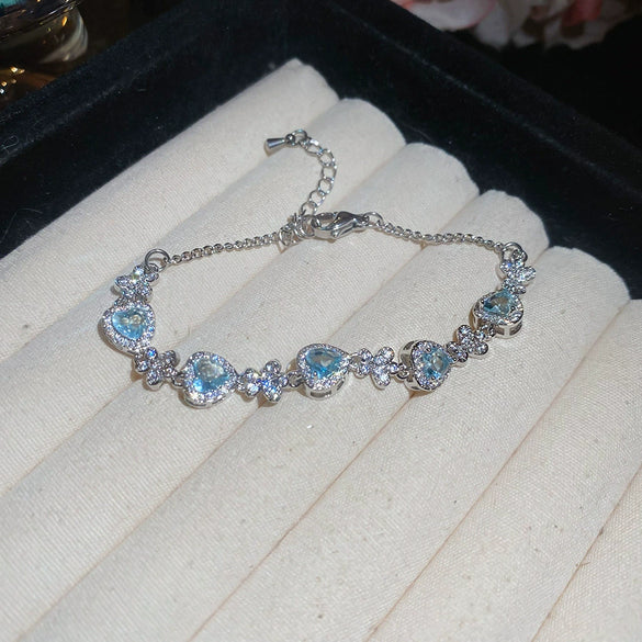 Wholesale Women's Light Luxury Geometric Copper Plastic Zircon Bracelet