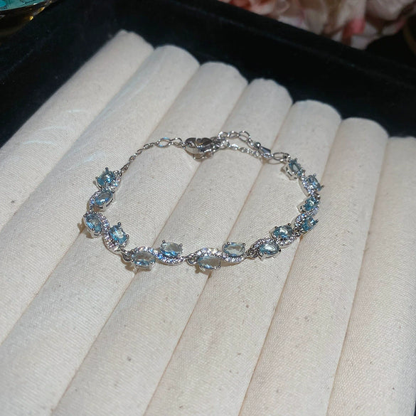 Wholesale Women's Light Luxury Geometric Copper Plastic Zircon Bracelet